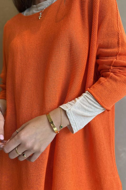 Conrad Slouch Cotton Knit Aperol